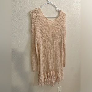 “Entro” size L + + sweater dress.  Blush pink.